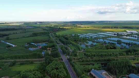 田野乡村公路航拍素材