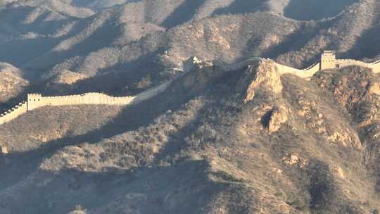 北京司马台长城航拍 长城与巍峨群山