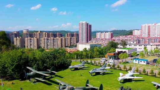 丹东抗美援朝纪念航拍延时实拍