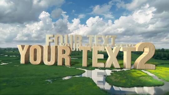 3版本航拍3D自然文本动画电视节目电影纪录片开场片头AE模板