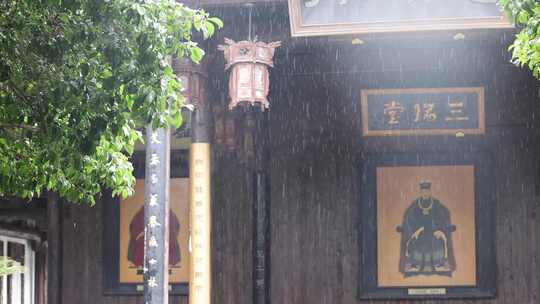 杭州西溪湿地洪园下雨天慢镜