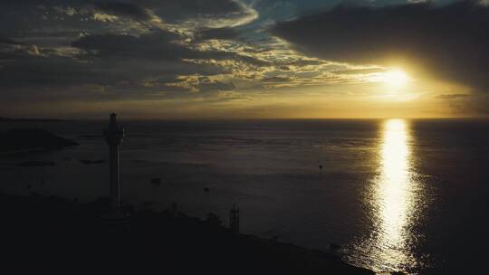 夕阳下海南风光航拍