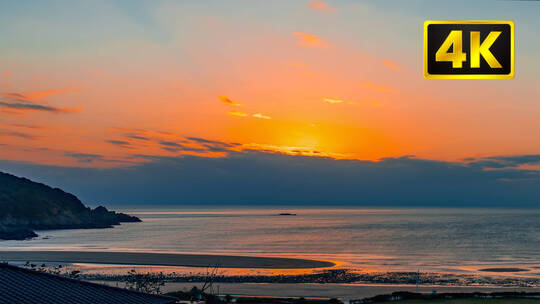 4K舟山朱家尖日出东沙湾海滨浴场