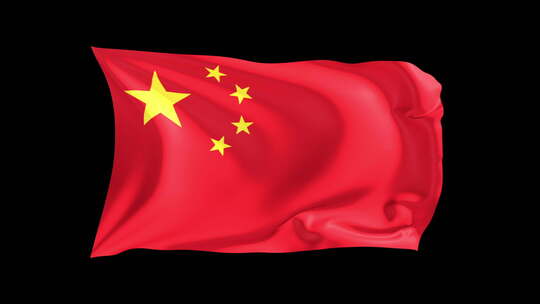 循环挥舞的旗帜中国