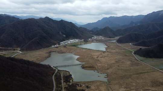 湖北神农架大九湖湿地公园航拍