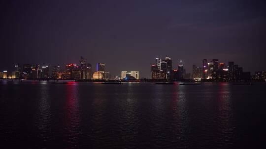 杭州钱江新城城市阳台夜景