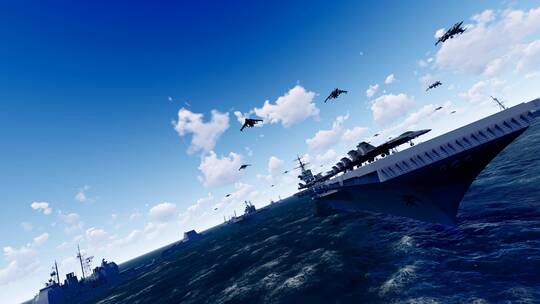4k 航母编队战斗群海上演习