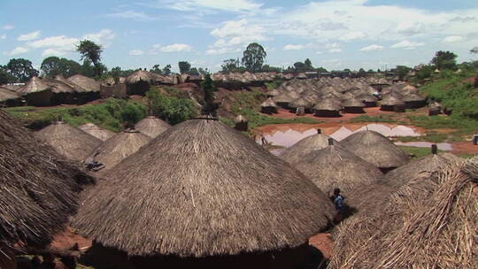 乌干达非洲传统村庄屋顶