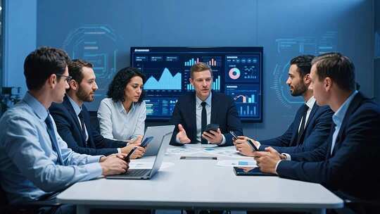 商务人士会议讨论场景