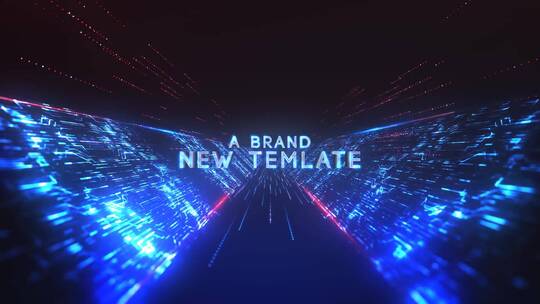 科技感蓝色未来标题字幕条介绍开场AE模板