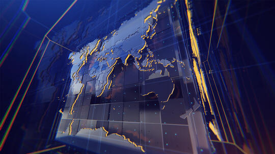 4K科技世界地图背景视频