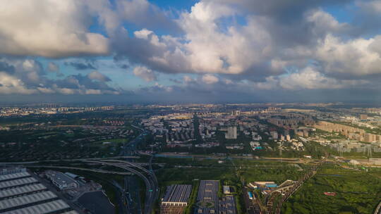上海浦东新区全景4K航拍延时