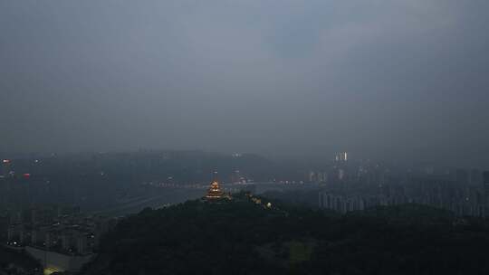 重庆渝中区夜景航拍重庆大景嘉陵江夜景风光