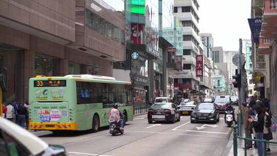 澳门街道交通澳门城市道路车流公路汽车行驶