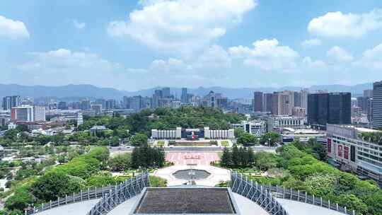 福州五一广场航拍于山风景区于山堂城市风景