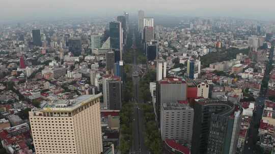 墨西哥城市区建筑改革的现代建筑，天线视频素材模板下载