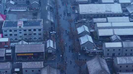 河南商丘古城雪景航拍