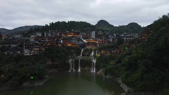 湖南湘西芙蓉镇4A景区航拍