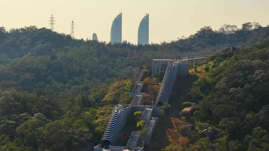 思明区网红电梯登山步道全景