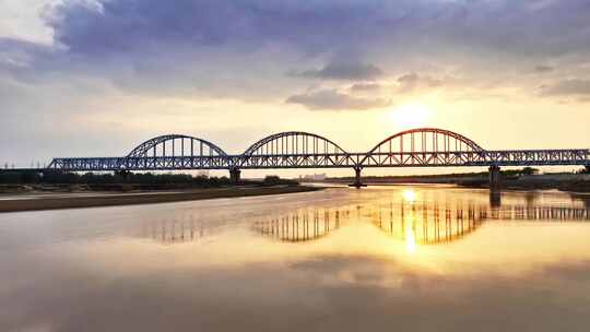 京沪高铁济南黄河大桥视频素材模板下载