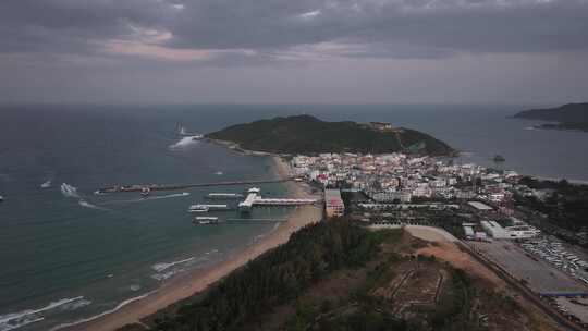 海南三亚海棠湾海岸线航拍