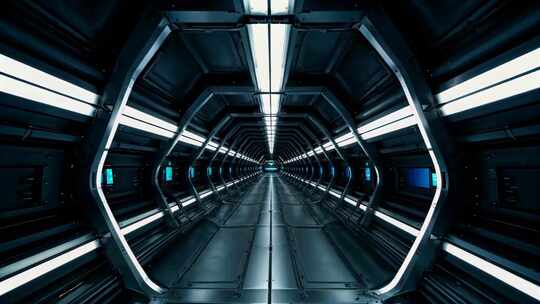 科幻风格未来感科技隧道