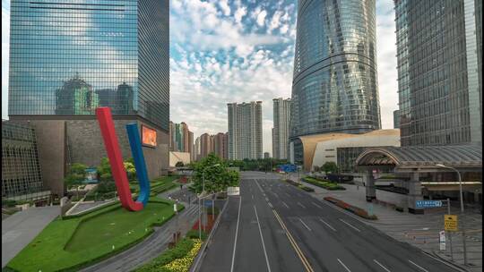 空挡的上海街道延时摄影