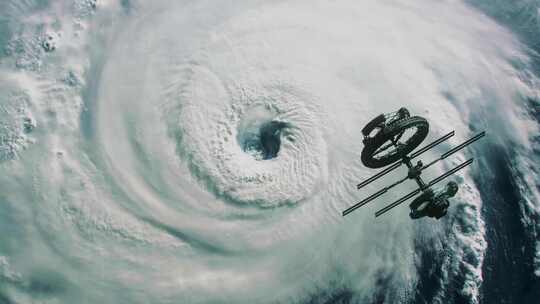 台风风暴眼极端天气观测视频素材模板下载