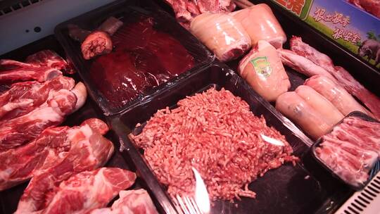 肉类市场卖猪肉