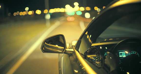 汽车，驾驶，灯光，高速公路