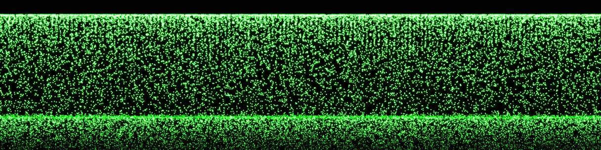 宽屏绿色粒子瀑布下落视频4比1