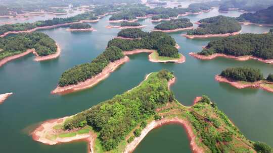 四川眉山市黑龙潭水库黑龙潭景区白昼航拍