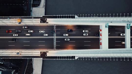 俯拍上海卢浦大桥