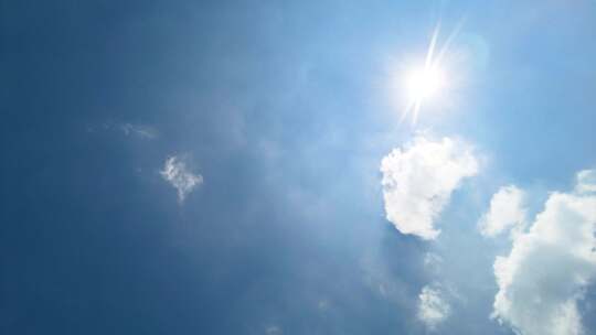 蓝天白云午时的太阳阳光天气空镜头延时摄影视频素材模板下载