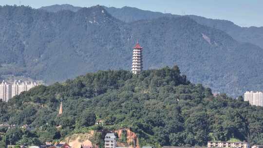 福建省宁德市蕉城区塔山公园航拍视频素材模板下载