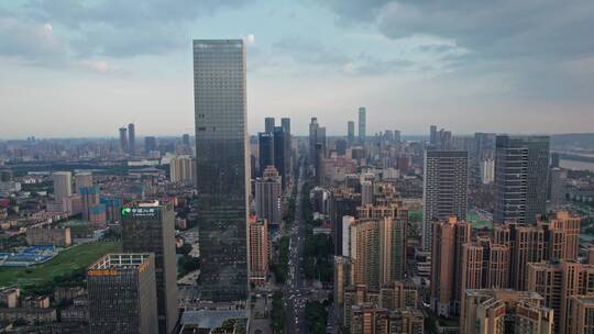 电影感的长沙城市金融中心-城市航拍