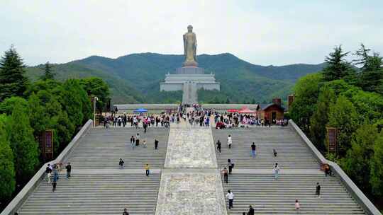 航拍平顶山市尧山 中原大佛 超高清