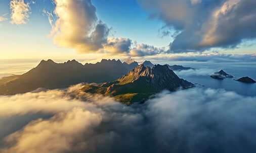 【4K高清】唯美山峰海岸线航拍