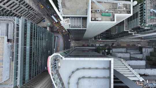 俯拍香港高楼建筑