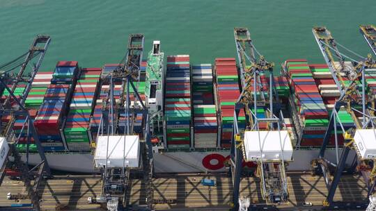 海港码头集装箱 视频素材模板下载