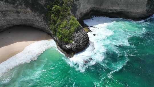 航拍印度尼西亚巴厘岛热带岛屿自然海景风光