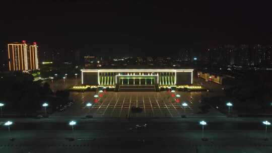 河南济源城市夜景航拍