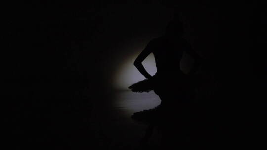 追光中跳芭蕾舞的青年女人视频素材模板下载