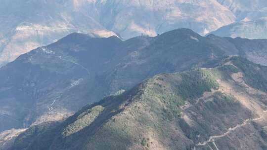 四川大凉山悬崖山脉航拍-彝族-阿布采洛