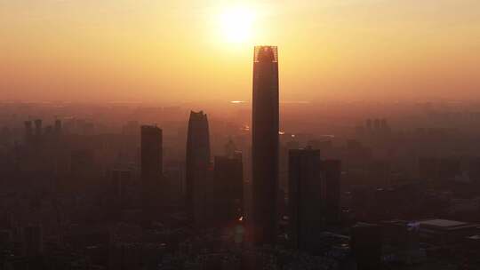 东莞市区日落夜景航拍视频素材模板下载