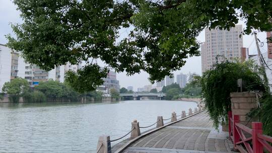 无锡运河两岸城市景观 4k