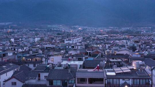 大理旅游大理古城夜景航拍