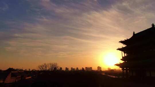 平遥古城朝霞