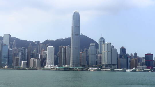 香港维多利亚港岸上的楼群