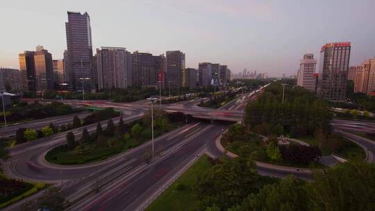 北京大气立交桥日转夜延时摄影